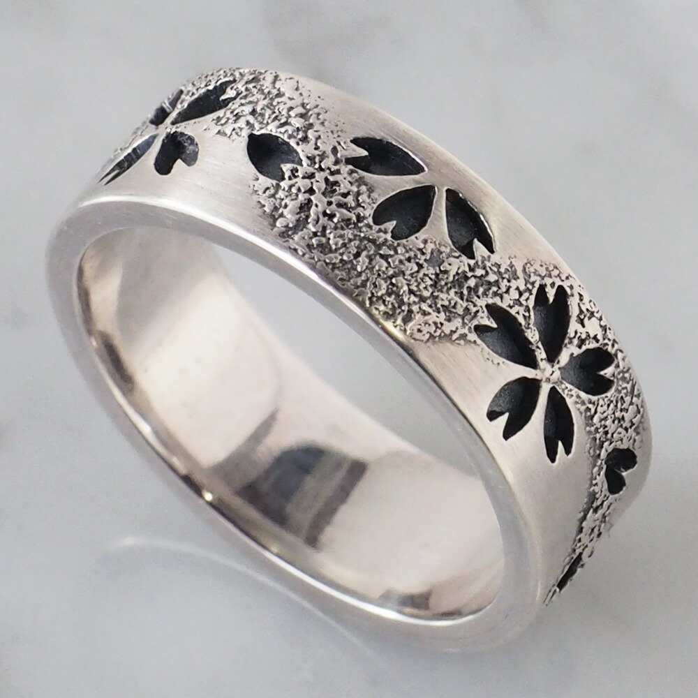 楽天市場】エス 和柄アクセサリー作家・三浦砂織 霞桜 平打ちリング