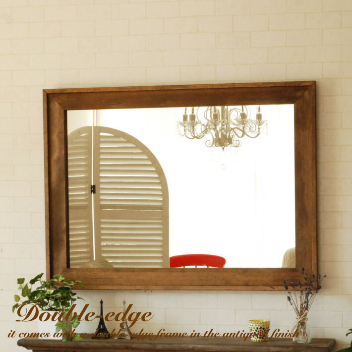 楽天市場】鏡 壁掛け ウォールミラー アンティーク Wフレーム ミラー