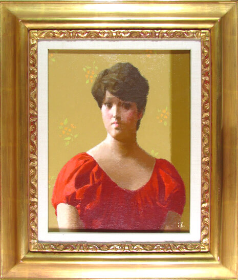 楽天市場】中村清治 赤い服の婦人 油彩5号 : ギャラリーダッドアート