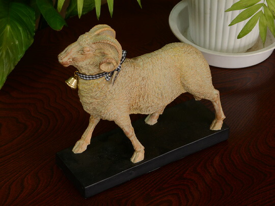 楽天市場】Sheep リボンをつけたヒツジの置物 羊 アンティーク 雑貨