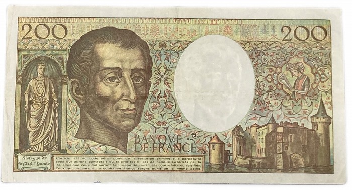 楽天市場】フランス 200フラン紙幣 美品 哲学者 シャルル・ド