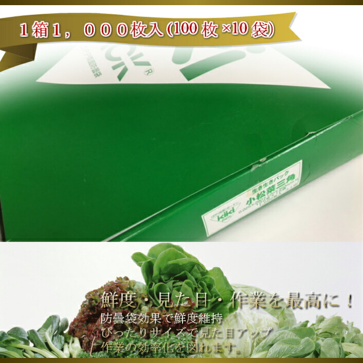 楽天市場】防曇袋 生き生き パック OPP ボードン 三角袋 「 小松菜