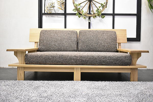 楽天市場】【開梱設置付】 和モダン木目がきれいな2Pソファー 高級タモ