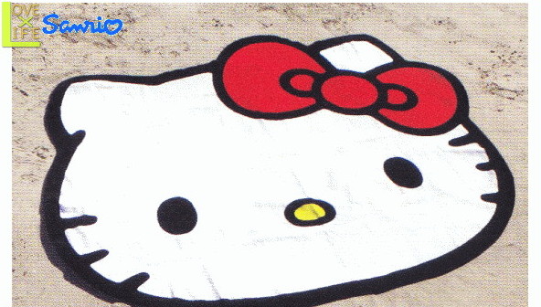 楽天市場】【ハローキティ】ダイカットビーチタオル【キューティー