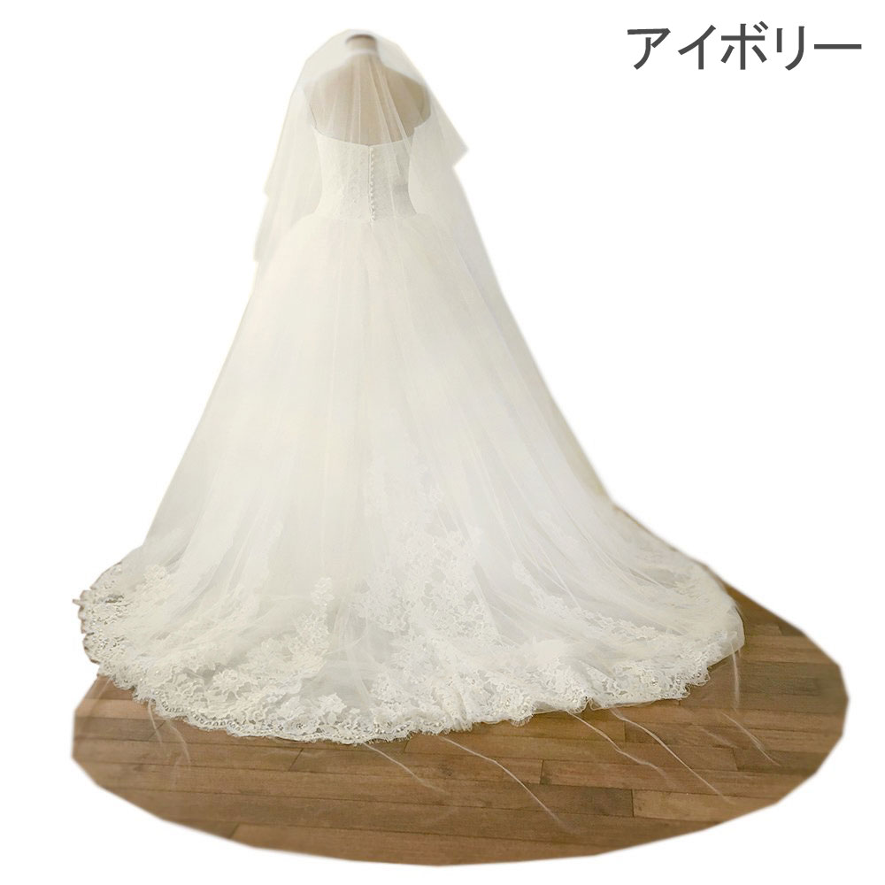 楽天市場】ウエディング ベール ロング 裁ち切り ウエディングベール