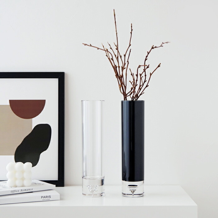 楽天市場】【最強配送】フラワーベース 花瓶 クリア/ブラック 透明