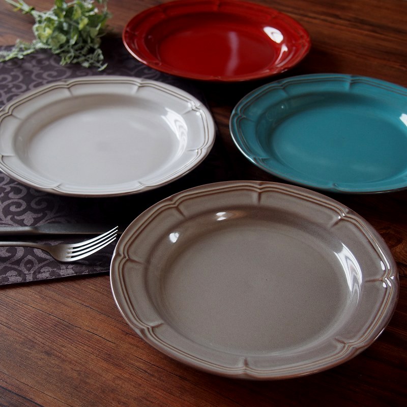 楽天市場】ラフィネ 23.5cmリムプレート ホワイト/ブルー/レッド