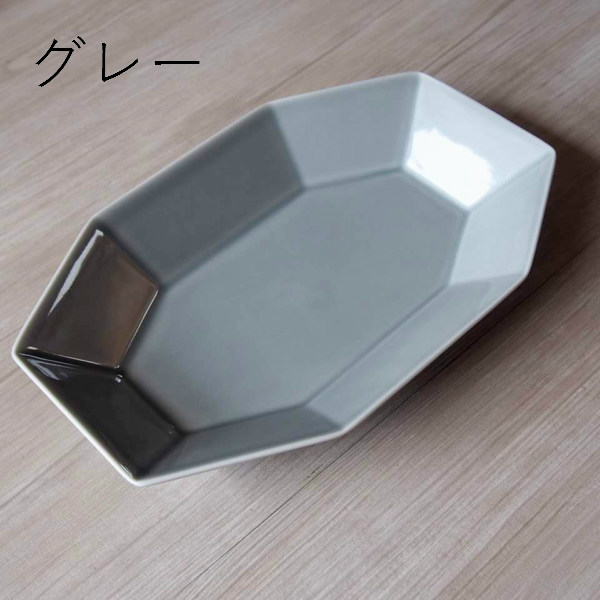 楽天市場】【在庫限り】 八角形 オクト プレート 26.5cm ルリ/グレー