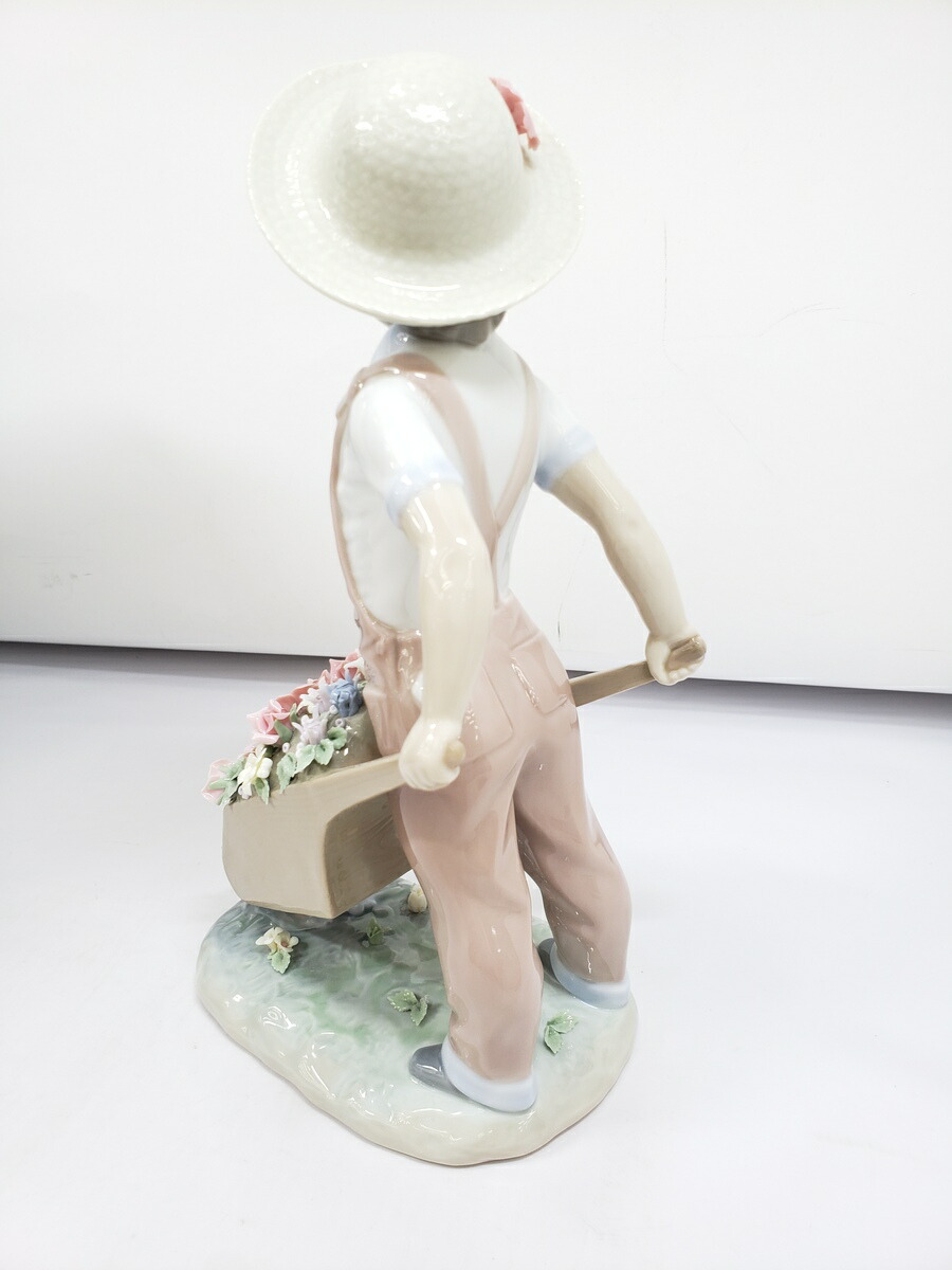 楽天市場】【中古品】リヤドロ 花車を押す少年 LLADRO 陶器人形 置物