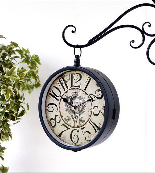 楽天市場】両面時計 おしゃれ 掛け時計 壁掛け時計 アイアン