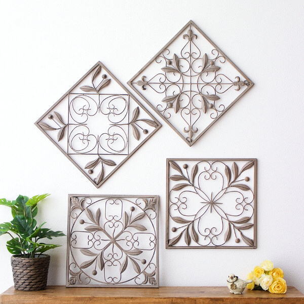楽天市場】壁飾り アイアン 壁掛け おしゃれ リーフ 葉 パネル