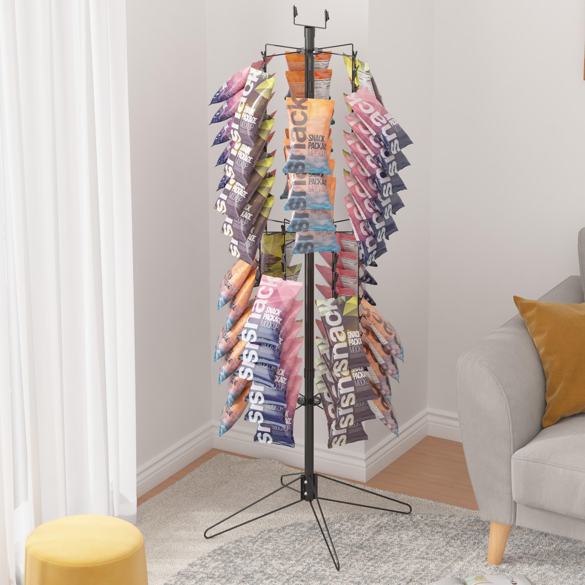 楽天市場】吊り下げ スタンド 回転小売ディスプレイラック 108クリップ