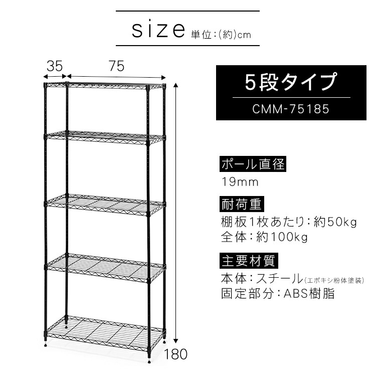 楽天市場】【公式】スチールラック メタルラック 2個セット カラー