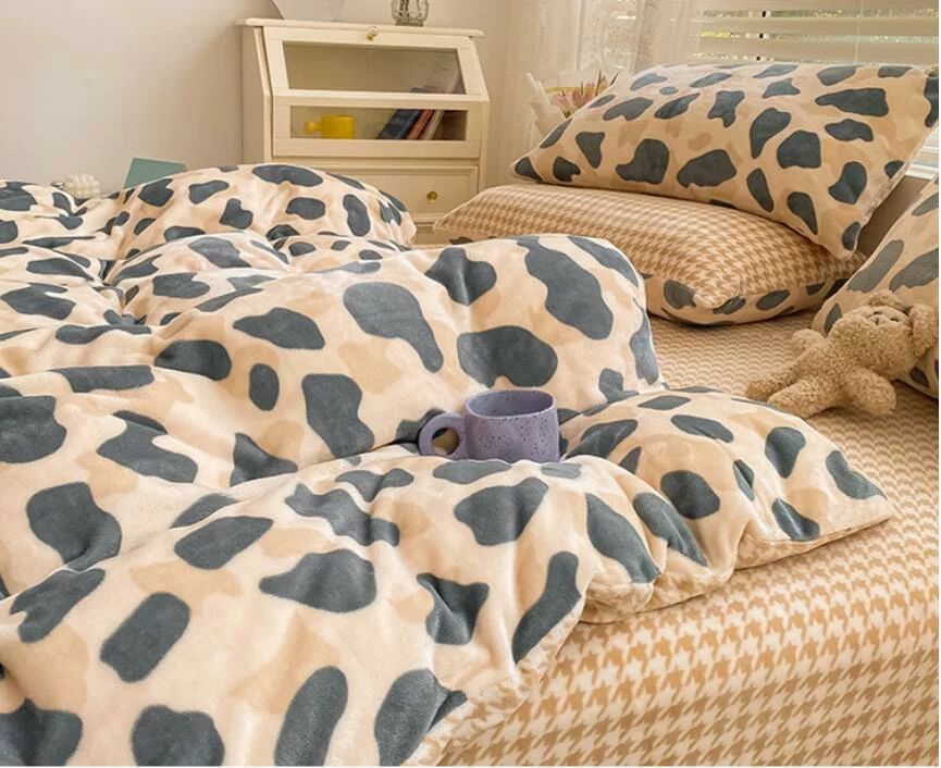 楽天市場】品質良い【送料無料】 ヒョウ柄 もこもこ INS風 布団カバー
