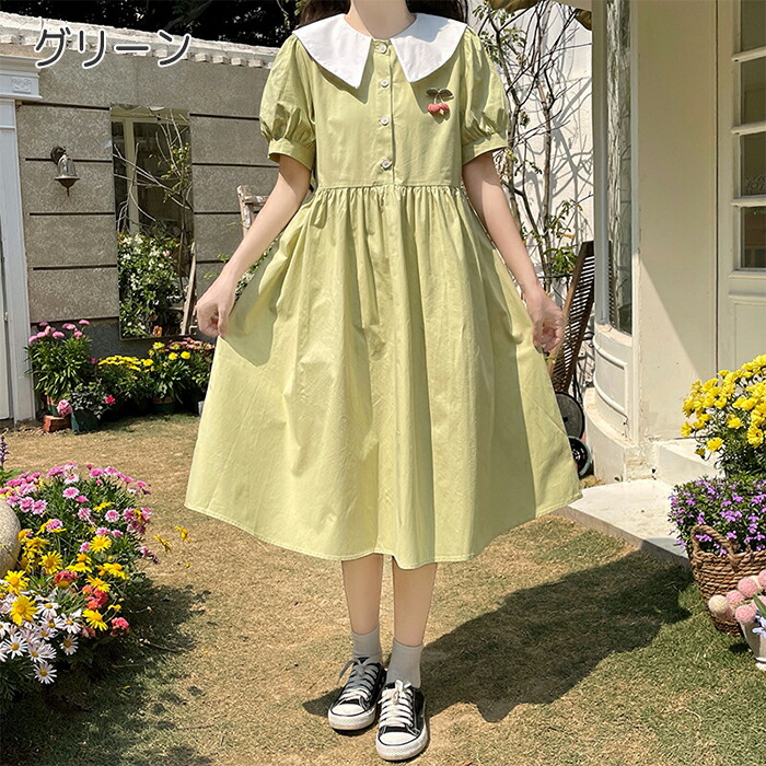 楽天市場】セーラー ワンピース ロリータ風ワンピース 夏 半袖 白