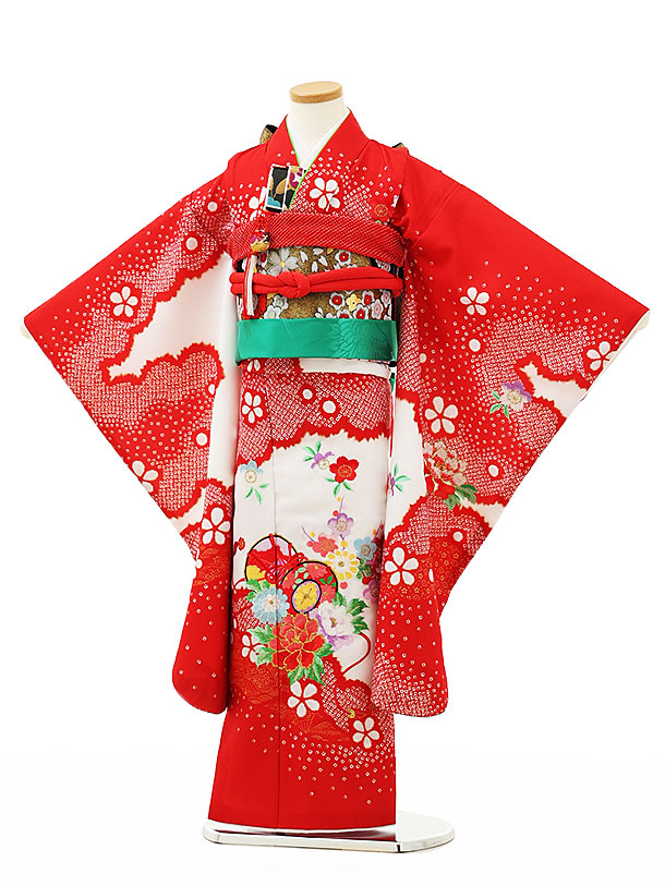 楽天市場】七五三 着物 7歳 フルセット レンタル 女の子 Y079 赤 白