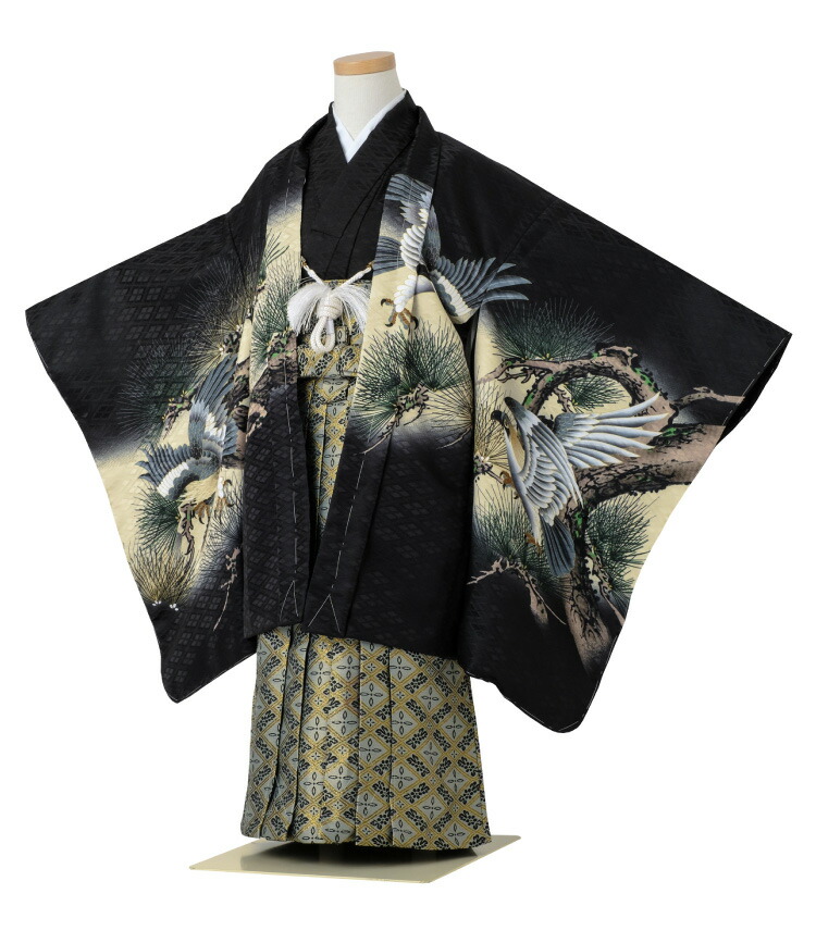 楽天市場】七五三 着物 男の子 五歳 13点フルセット 風 鷹 松 黒