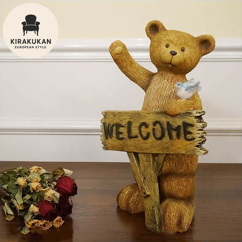 楽天市場】ウェルカム くまさん ベア WELCOME 置物 イタリア雑貨