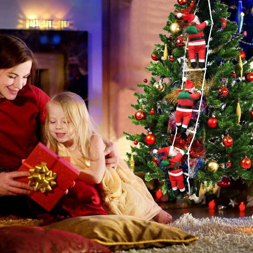 楽天市場】☆家計応援☆クリスマス サンタ はしご 飾り(サンタ3体