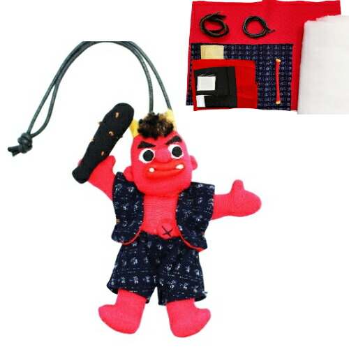 楽天市場】手作りキット おに人形 ストラップ ハンドメイド ｜赤鬼 魔