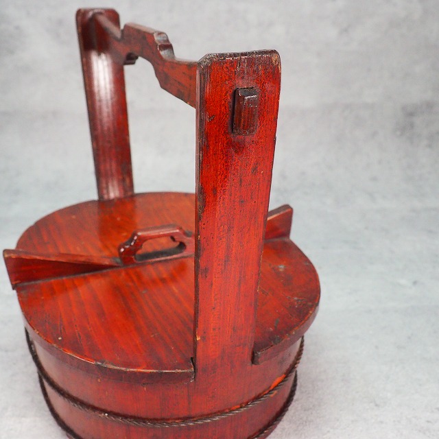 楽天市場】木製 岡持ち 手持ち付桶 小判型 0017伝統的工芸品 収納箱 古