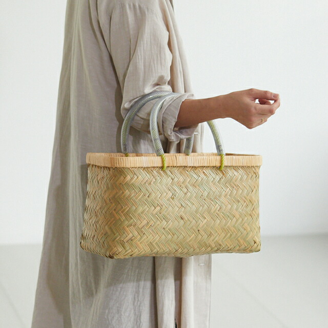 楽天市場】特選 青竹市場かご(チューブ取手/小サイズ)(約)幅39×マチ18