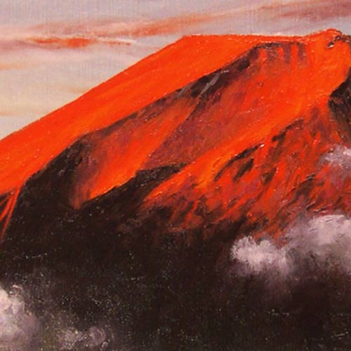 楽天市場】絵画 油絵 赤富士 （大山功） WF3号 送料無料 【海・山