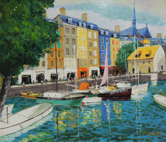 楽天市場】絵画 油絵 オンフルール（斉藤要） 送料無料 【肉筆】【油絵