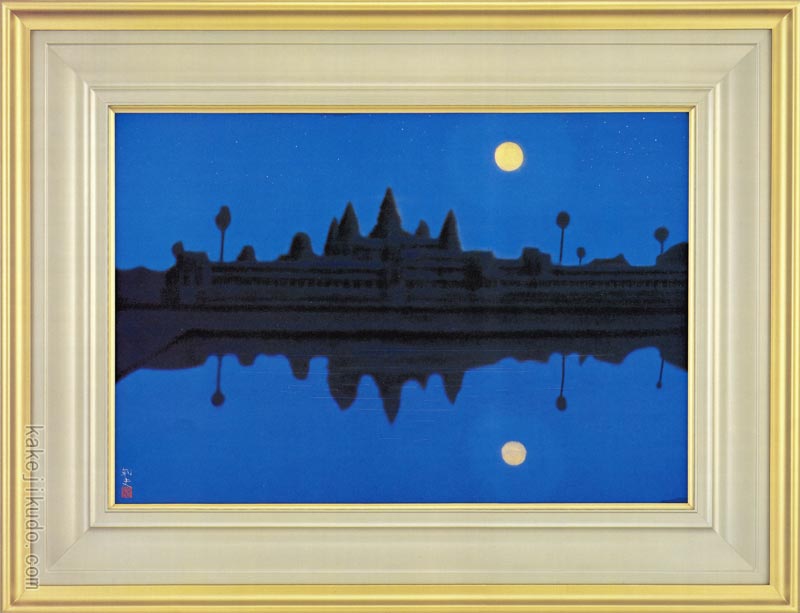 油彩画 油絵原画 F30号 【アンコールワット】 一点物 芸術作品 油彩画