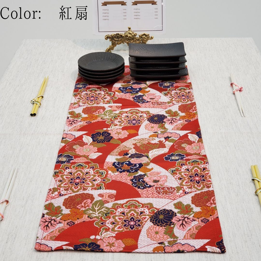 楽天市場】【送料無料】テーブルランナー 和 金襴 75×30cm 日本製 桐生