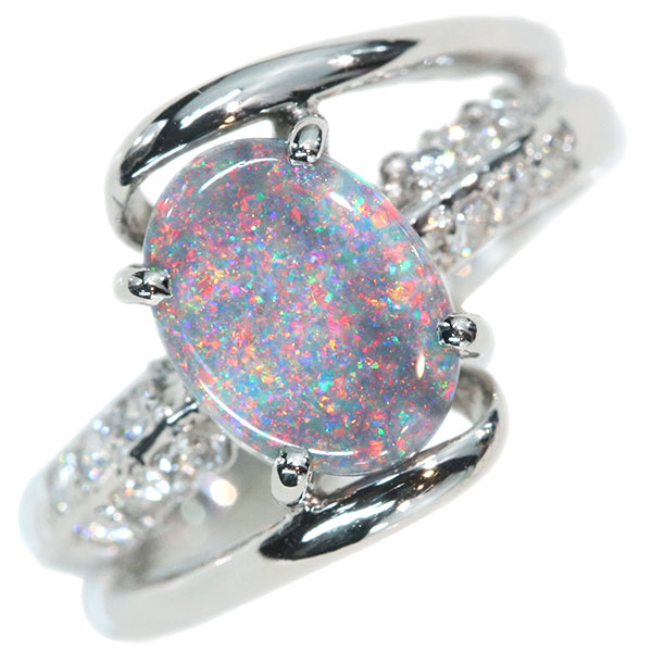 楽天市場】ブラックオパール リング/指輪 0.976カラット プラチナ900