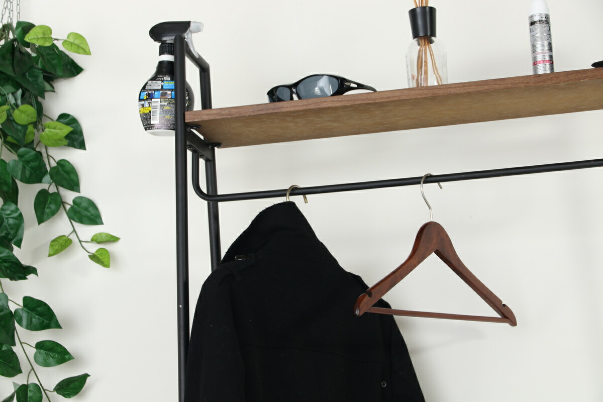 ブルックリン家具】古材×ブラックスチールフレーム ハンガーラック W90