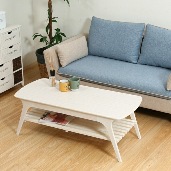 楽天市場】センターテーブル 幅110cm 木製 収納ラック付 ローテーブル