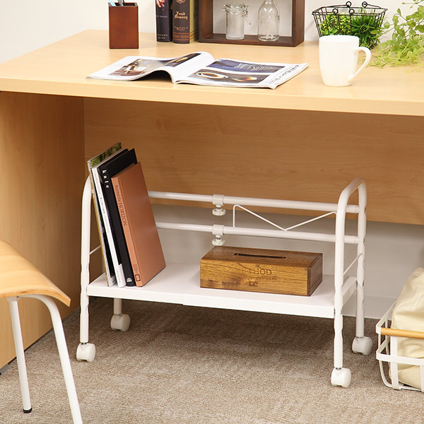 楽天市場】収納ラック デスク下 フリーラック伸縮タイプ （ ラック