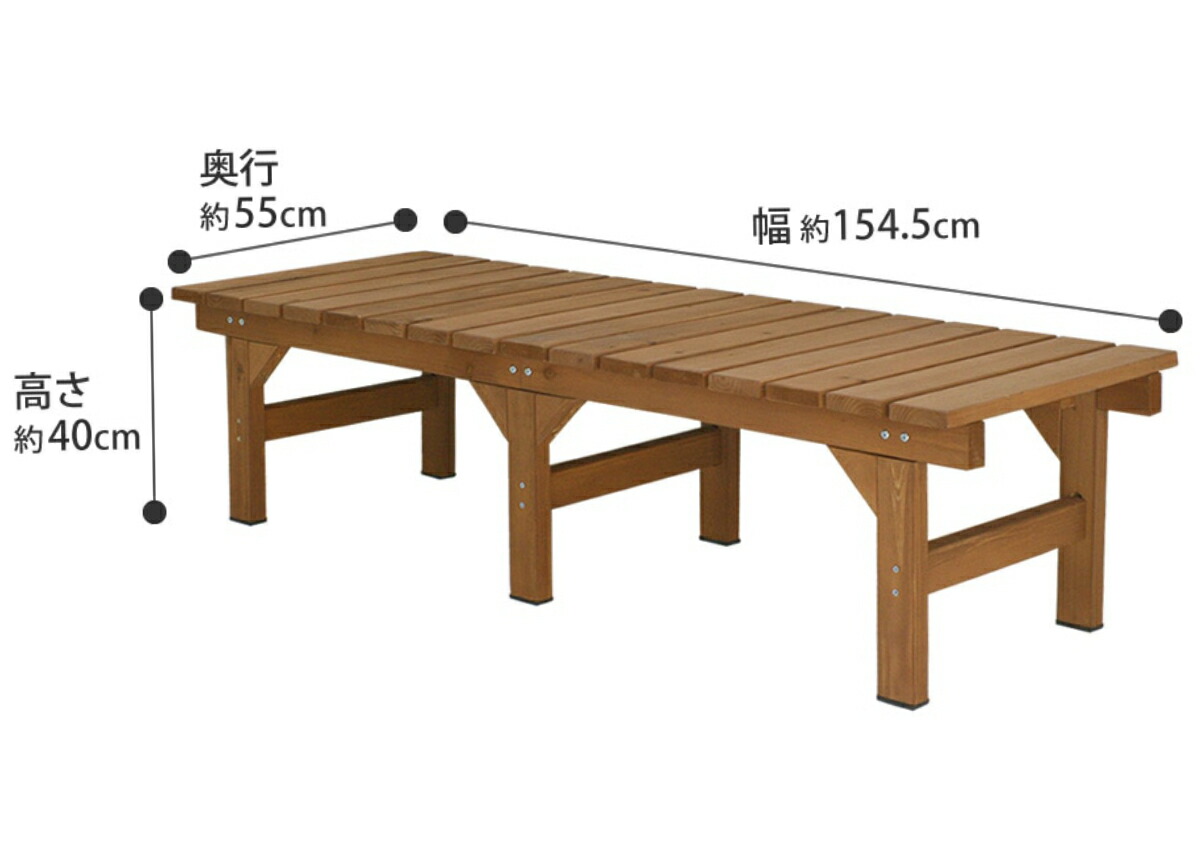 楽天市場】ユニット縁台ベンチ hiyori 幅154.5 奥行55 （ ガーデン