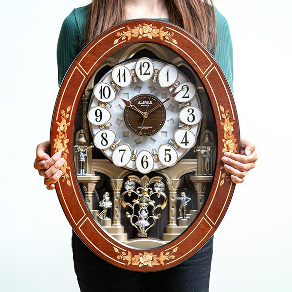 楽天市場】からくり時計 スモールワールドレガロ 電波時計 アナログ