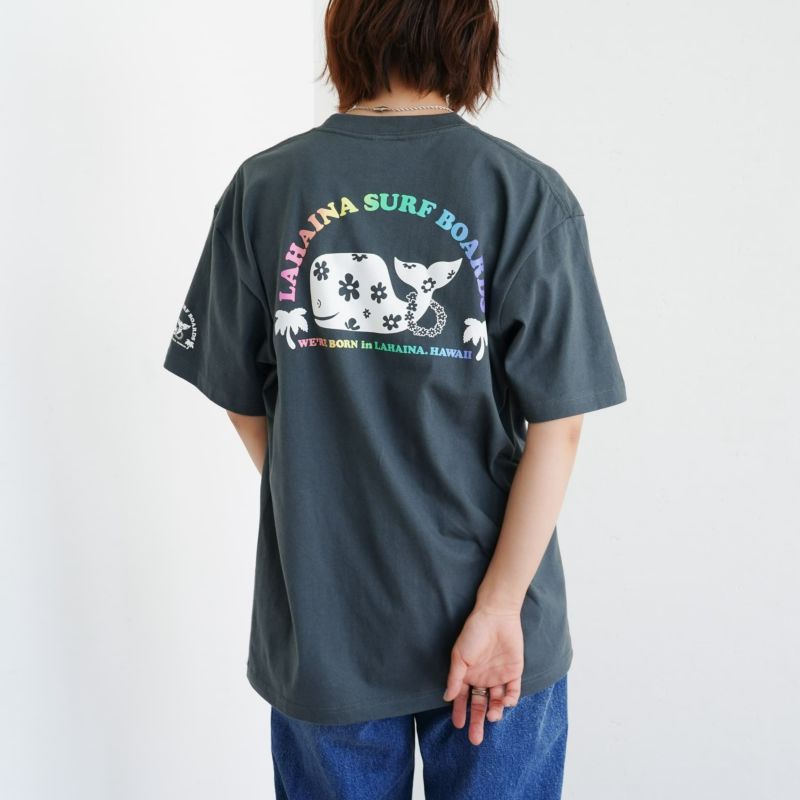 楽天市場】Tシャツ 花クジラ レインボーロゴ バックプリント 半袖T