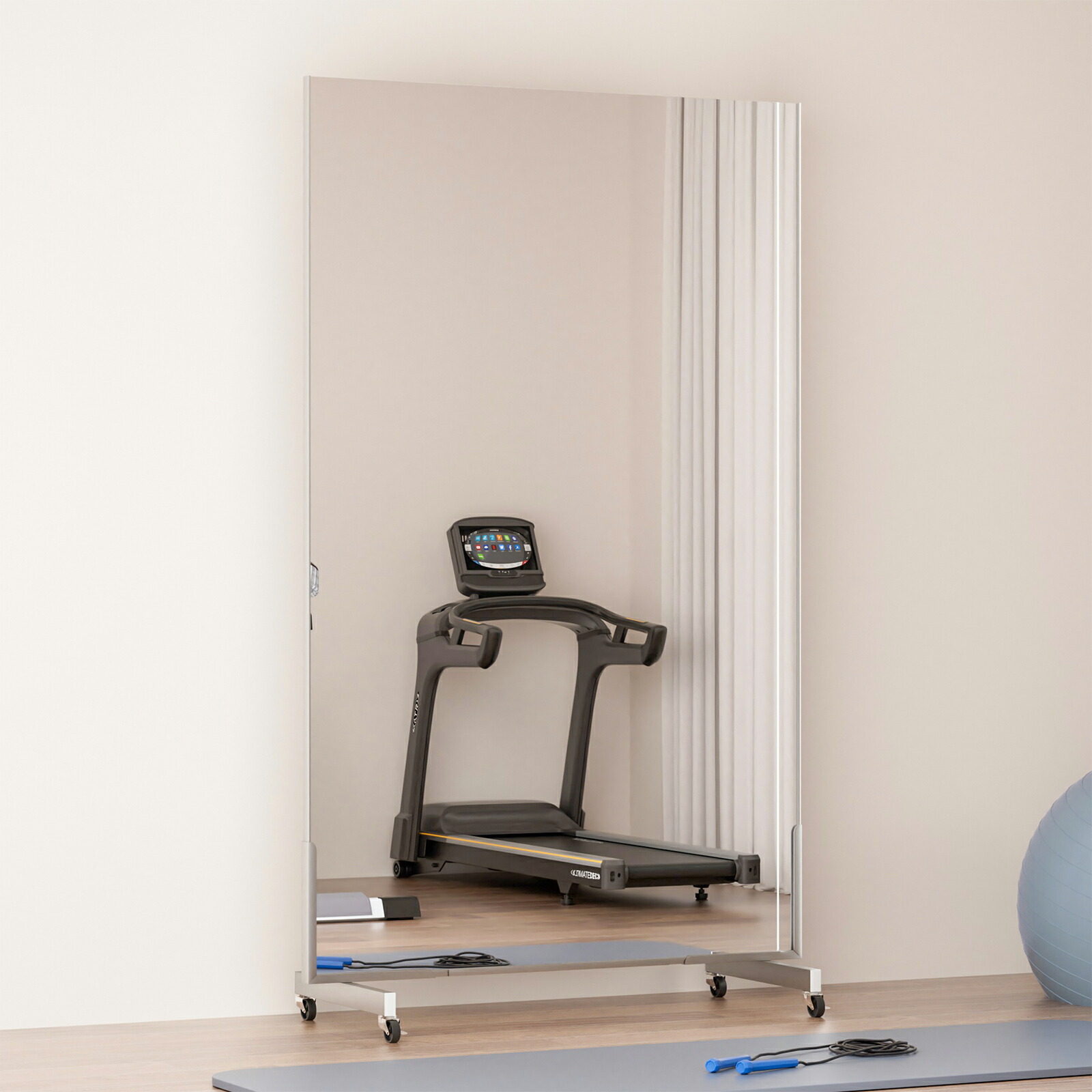 楽天市場】割れない姿見 キャスター付き鏡 トレーニング 全身鏡