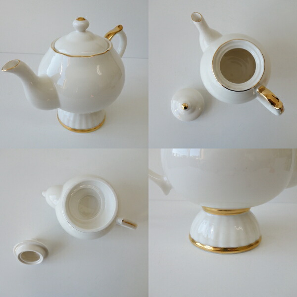 楽天市場】わけあり ポーセラーツ ゴールド ティーポット 満水 600ml