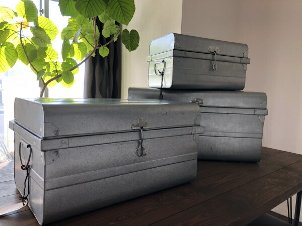 楽天市場】ブリキ トランク ボックス 3個セット（S/M/L各1個）小物入れ