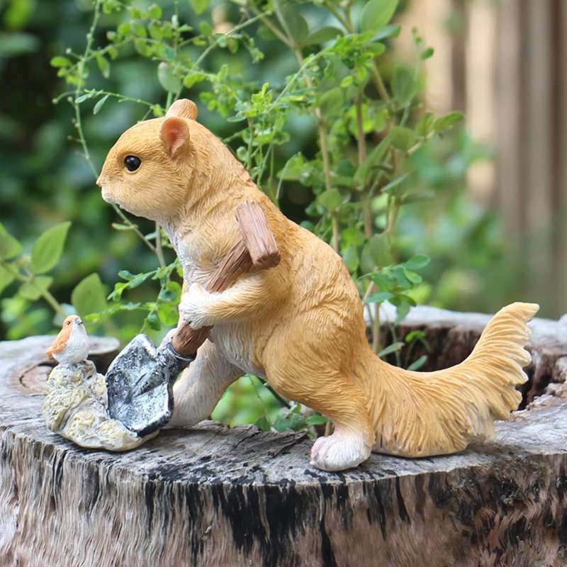 楽天市場】ガーデンオーナメント リス 置物 動物 レジン デスクトップ