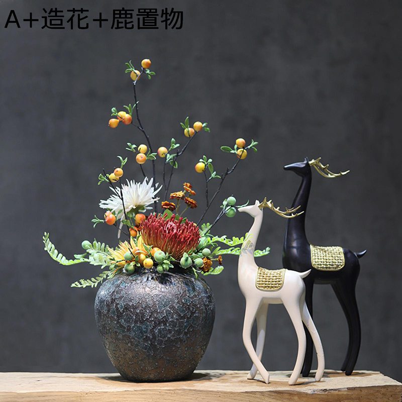 楽天市場】おしゃれ花器 造花セット 黒 錆風 球体 ブラック 枯れない花