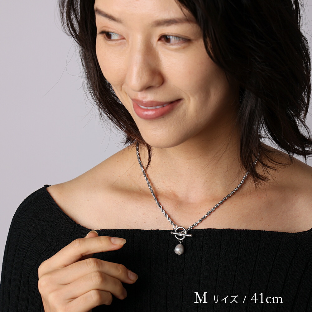 楽天市場】ステンレス ロープ チェーン ＆ 淡水パール マンテル