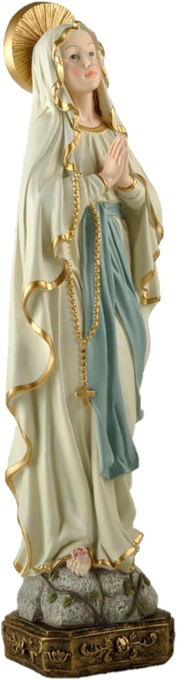 楽天市場】高さ約38cmルルドの聖母像マリア台座付き彫像置物カトリック