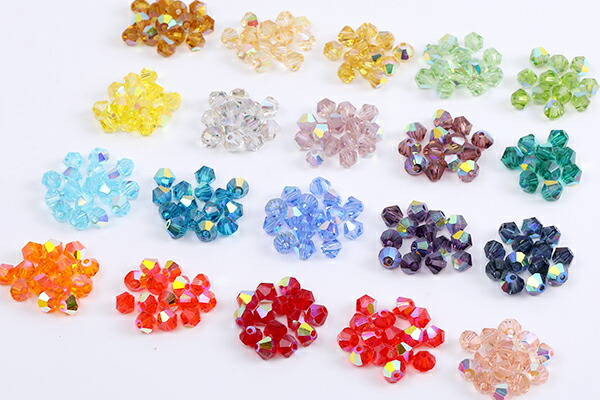 楽天市場】ガラスビーズ ガラスクリアビーズ ソロバンカット 4mm AB