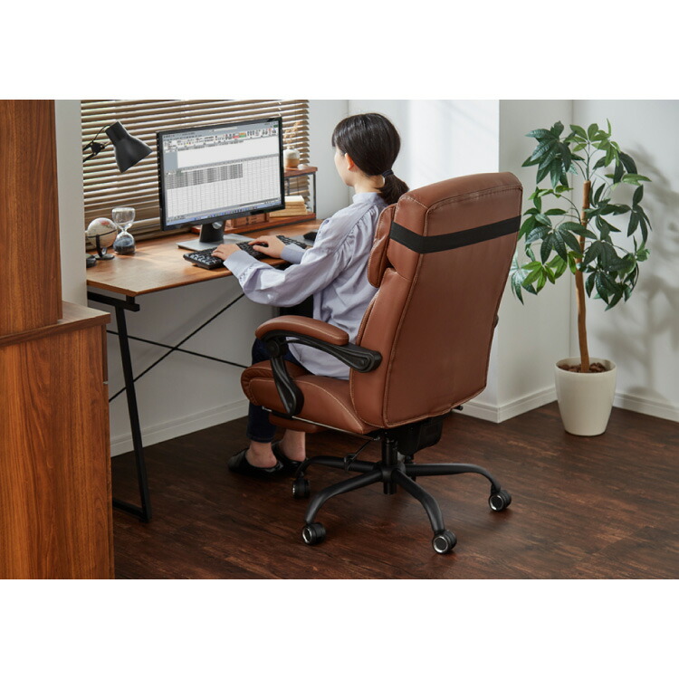 楽天市場】オフィスチェア 本革 レザー ロッキング 肘付き