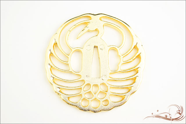 楽天市場】鍔 鶴透かし鍔（金メッキ）・石田三成 [ 鍔 美術品