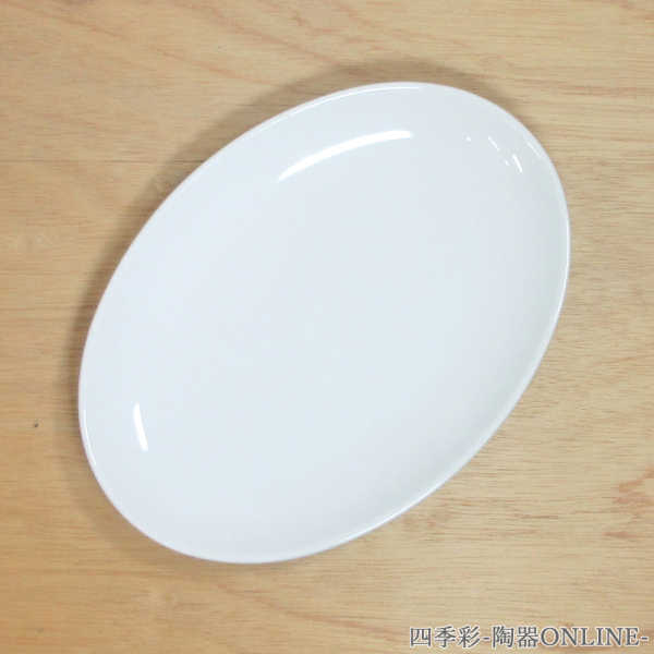 楽天市場】【まとめ買いで割引】楕円皿 23cm メタプラター 玉渕 白中華