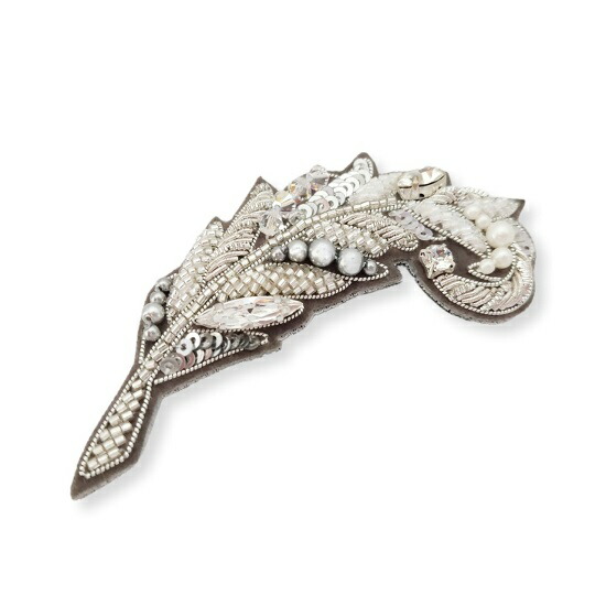 楽天市場】チリア 田川啓二 エレガントフェザーブローチ ビーズ刺繍