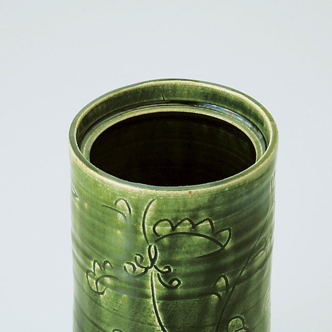 楽天市場】花瓶 花びん フラワーベース 花器 高さ18cm「 たち吉 織部